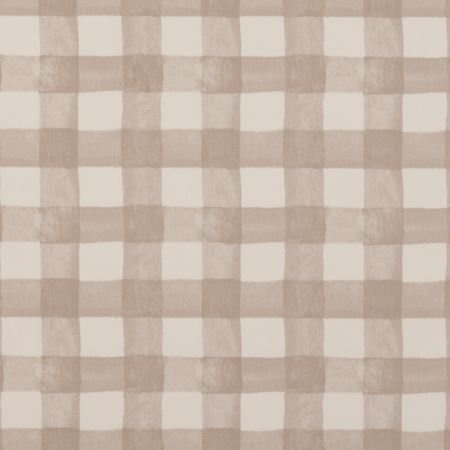 Georgie Taupe Check Cotton Oilcloth Tablecloth