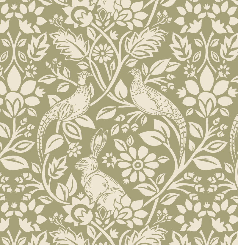 Heathland Moss Green Oilcloth Tablecloth Smd iliv