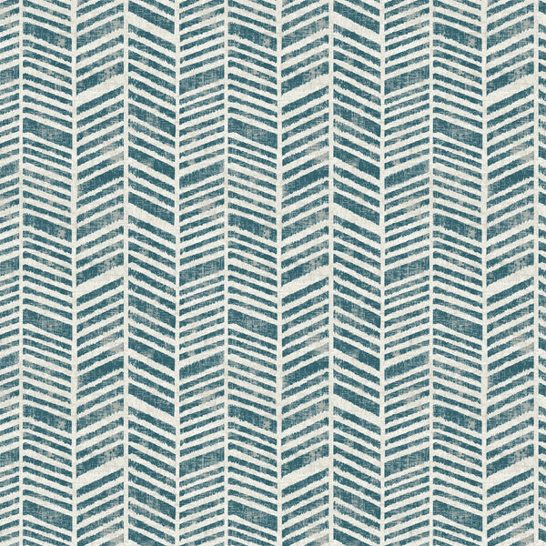 Helsinki Zig Zag Geometric Teal Oilcloth Tablecloth