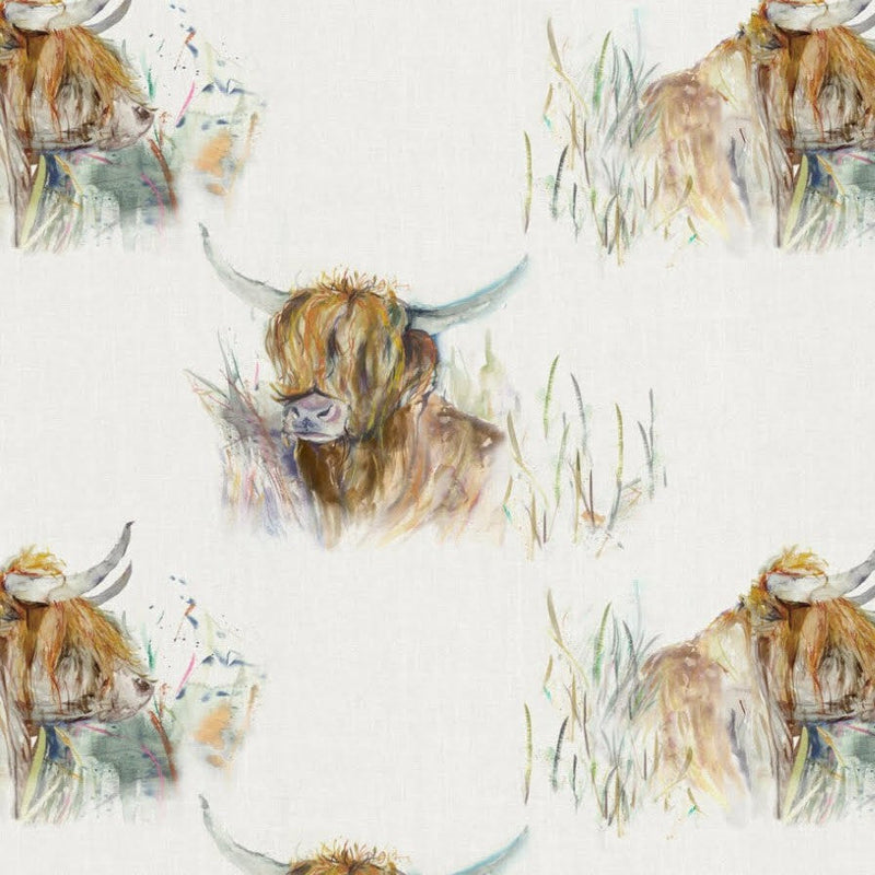 Highland Coo Cow Cattle Voyage Oilcloth Tablecloth 140cm wide