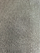 Black and Silver Snakeskin Design PVC Vinyl Wipe Clean Tablecloth 140cm x 180cm Warehouse Clearance