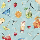 Cocktail Celebration with Fruit Vinyl Oilcloth Tablecloth