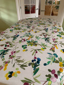 Abstract Olives Vinyl Oilcloth Tablecloth