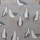 Laridae Seagull Grey Oilcloth Tablecloth by Clarke and Clarke