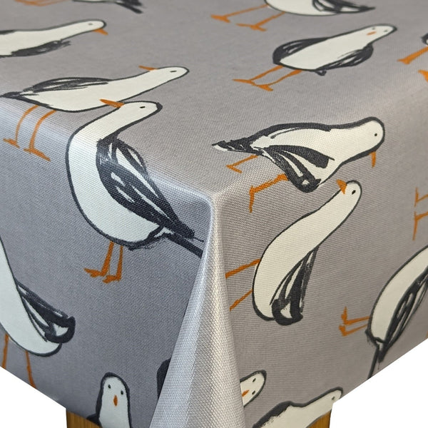 Laridae Seagull Grey Oilcloth Tablecloth by Clarke and Clarke