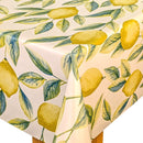 Lemons and Leaves Vinyl Oilcloth Tablecloth