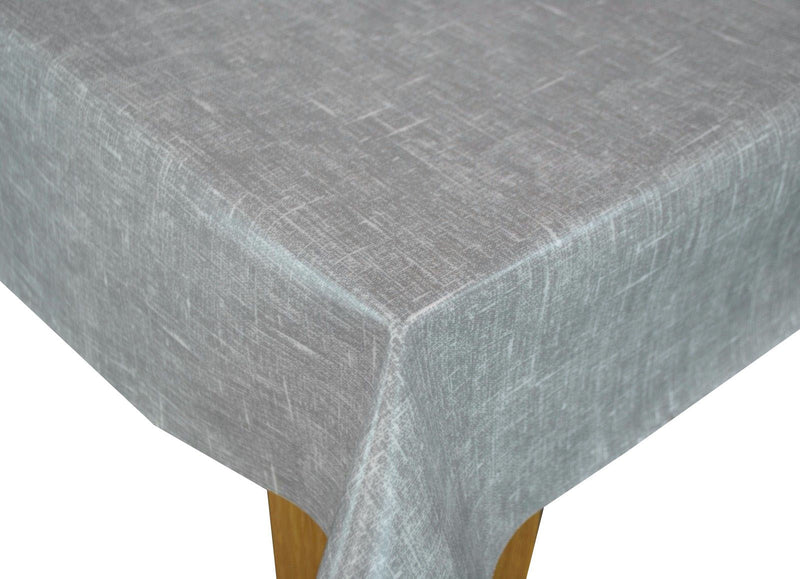 Linum Grey Linen Look Oilcloth Tablecloth by Clarke and Clarke