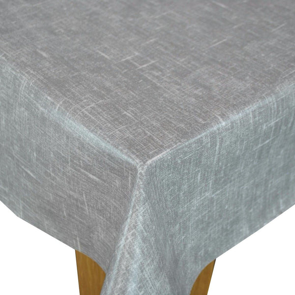 Linum Grey Linen Look Oilcloth Tablecloth by Clarke and Clarke