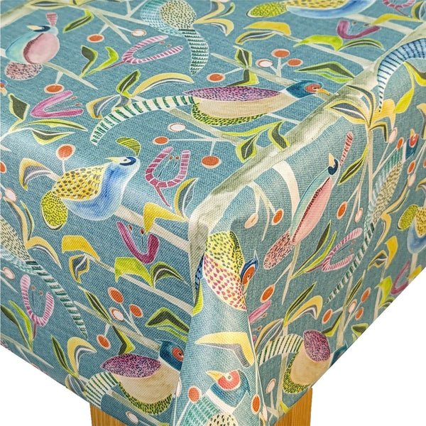 Lossie Birds and Branches Mineral Voyage Oilcloth Tablecloth