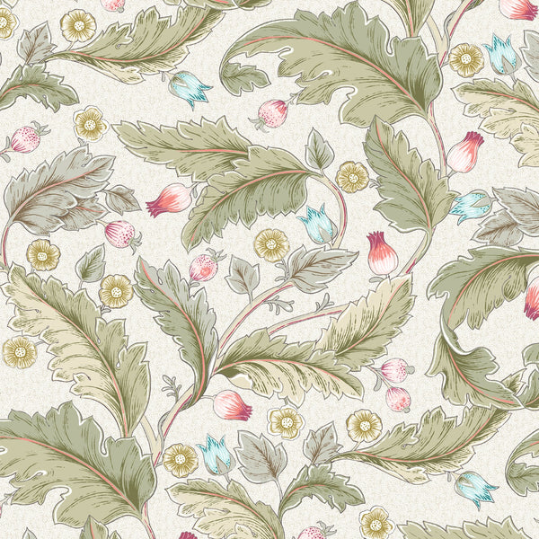 Lynton Sage Floral Leaves Oilcloth Tablecloth