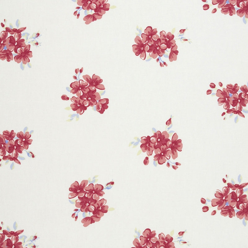 Tilly Floral Red and White Cotton Oilcloth Tablecloth
