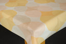 Yellow Sorbet  Hourglass Shapes PVC Vinyl Wipe Clean Tablecloth  150cm x 140cm Warehouse Clearance