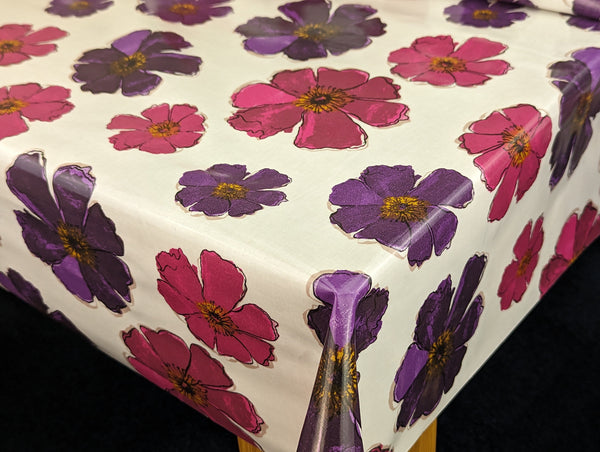 Mulberry Floral Oilcloth Tablecloth