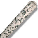 Vintage Santa Green and Natural Christmas PVC Vinyl Oilcloth Tablecloth