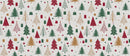 Scandi Nordic Pines Red Green and Gold PVC Vinyl Oilcloth Tablecloth