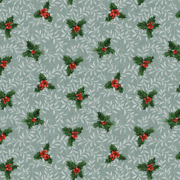 Christmas Holly Duckegg Vinyl Oilcloth Tablecloth 110cm x 140cm   - Warehouse Clearance