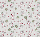 Rudolph Reindeer Grey Christmas PVC Vinyl Oilcloth Tablecloth
