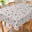 Rudolph Reindeer Grey Christmas PVC Vinyl Oilcloth Tablecloth