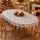 Rudolph Reindeer Grey Christmas PVC Vinyl Oilcloth Tablecloth