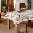 Christmas Holly and Berries PVC Vinyl Oilcloth Tablecloth