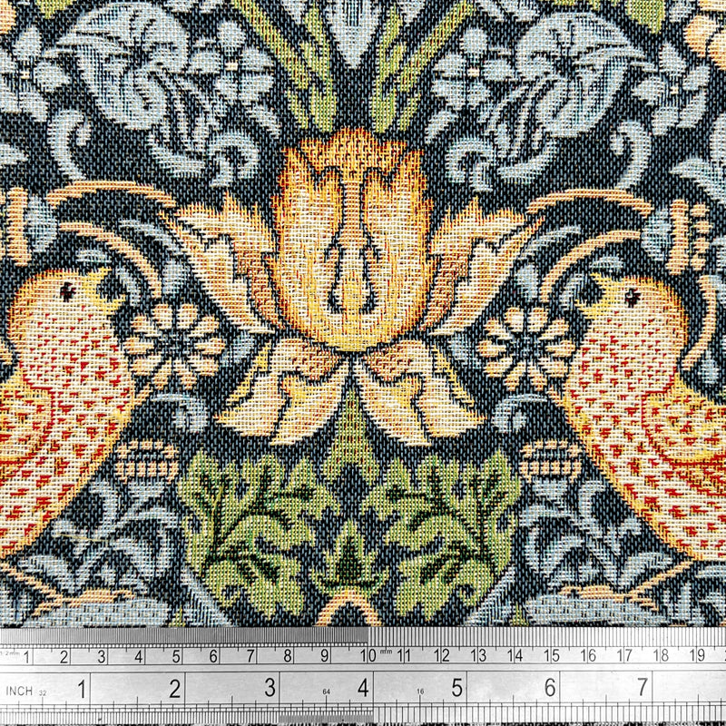 Tapestry Strawberry Thief Navy Fabric for Curtains Craft and Upholstery