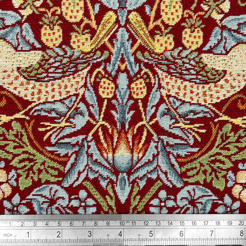 Tapestry Strawberry Thief Wine Fabric for Curtains Craft and Upholstery