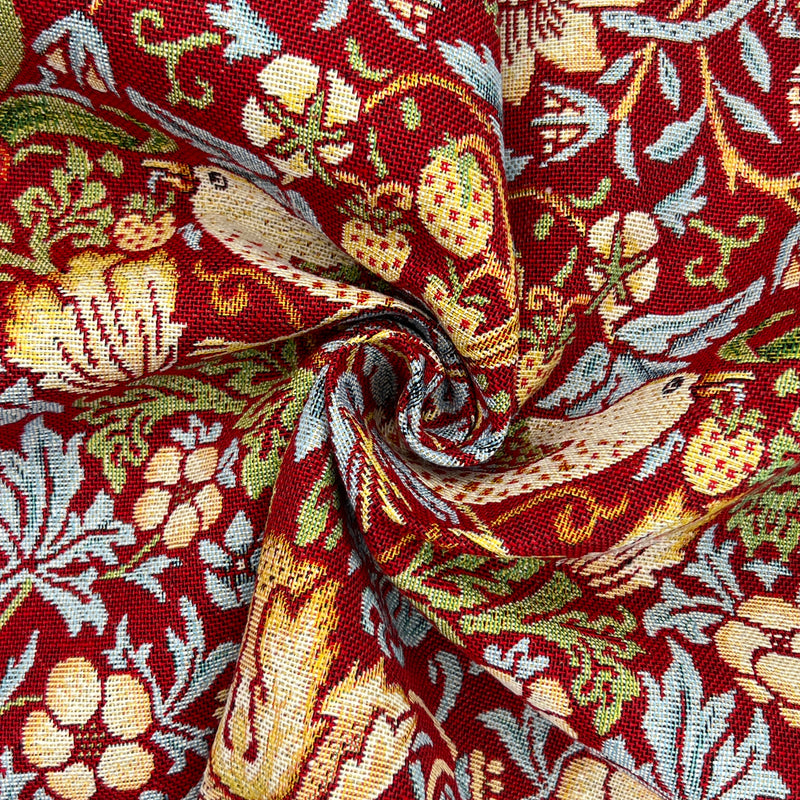 Tapestry Strawberry Thief Wine Fabric for Curtains Craft and Upholstery