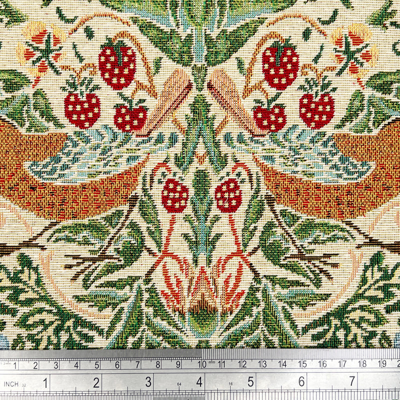 Tapestry Strawberry Thief Natural Fabric for Curtains Craft and Upholstery
