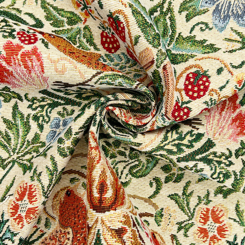 Tapestry Strawberry Thief Natural Fabric for Curtains Craft and Upholstery