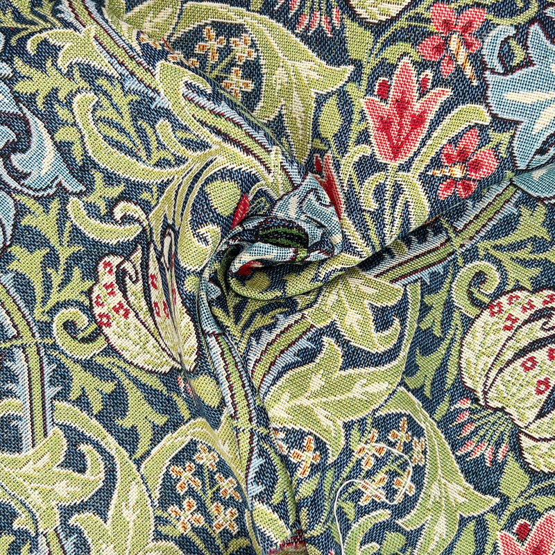 Tapestry Golden Lily Navy Fabric for Curtains Craft and Upholstery