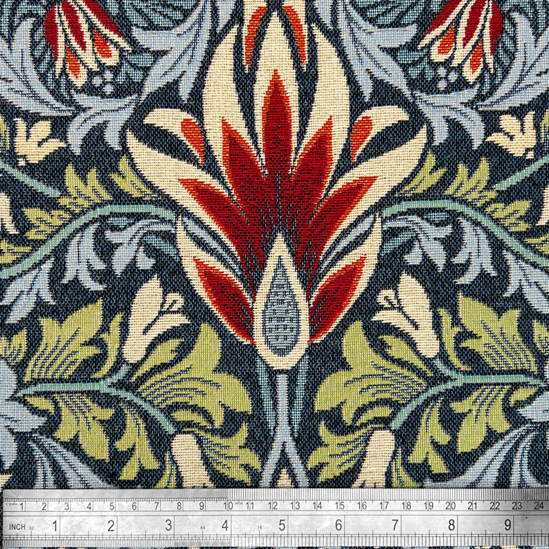 Tapestry Snakeshead Navy Fabric for Curtains Craft and Upholstery
