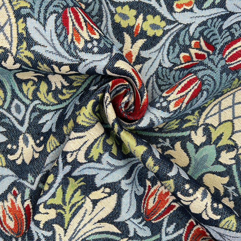 Tapestry Snakeshead Navy Fabric for Curtains Craft and Upholstery