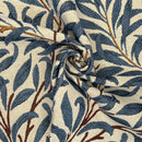 Tapestry Willow Boughs Blue Fabric for Curtains Craft and Upholstery