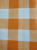 Orange 38mm Gingham Check PVC Vinyl Wipe Clean Tablecloth  200cm x 140cm Warehouse Clearance