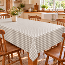 Gingham Check Grey Stone Cotton Oilcloth Tablecloth