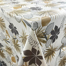 Neutral Jungle Leaves PVC Vinyl Oilcloth Tablecloth