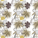 Neutral Jungle Leaves PVC Vinyl Oilcloth Tablecloth