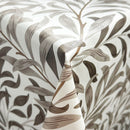 Willow Bough Leaves Grey Mono PVC Vinyl Oilcloth Tablecloth