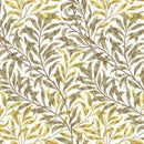 Willow Bough Leaves Gold PVC Vinyl Oilcloth Tablecloth