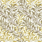 Willow Bough Leaves Gold PVC Vinyl Oilcloth Tablecloth