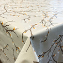 Pussy Willow Grey  PVC Vinyl Oilcloth Tablecloth