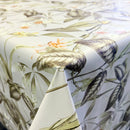 Tropical Birds Beige PVC Vinyl Oilcloth Tablecloth