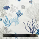 Sea Life Blue and Grey PVC Vinyl Oilcloth Tablecloth