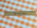 Orange Gingham Check Vinyl Oilcloth Tablecloth