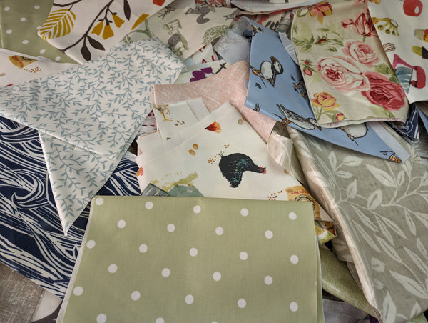 2 kg Bag of Clarke and Clarke Cotton Oilcloth Offcuts and Remnants for Crafts-Warehouse Clearance