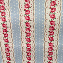 Vintage Floral Stripes with Polka Dot on Powder Blue Oilcloth Tablecloth