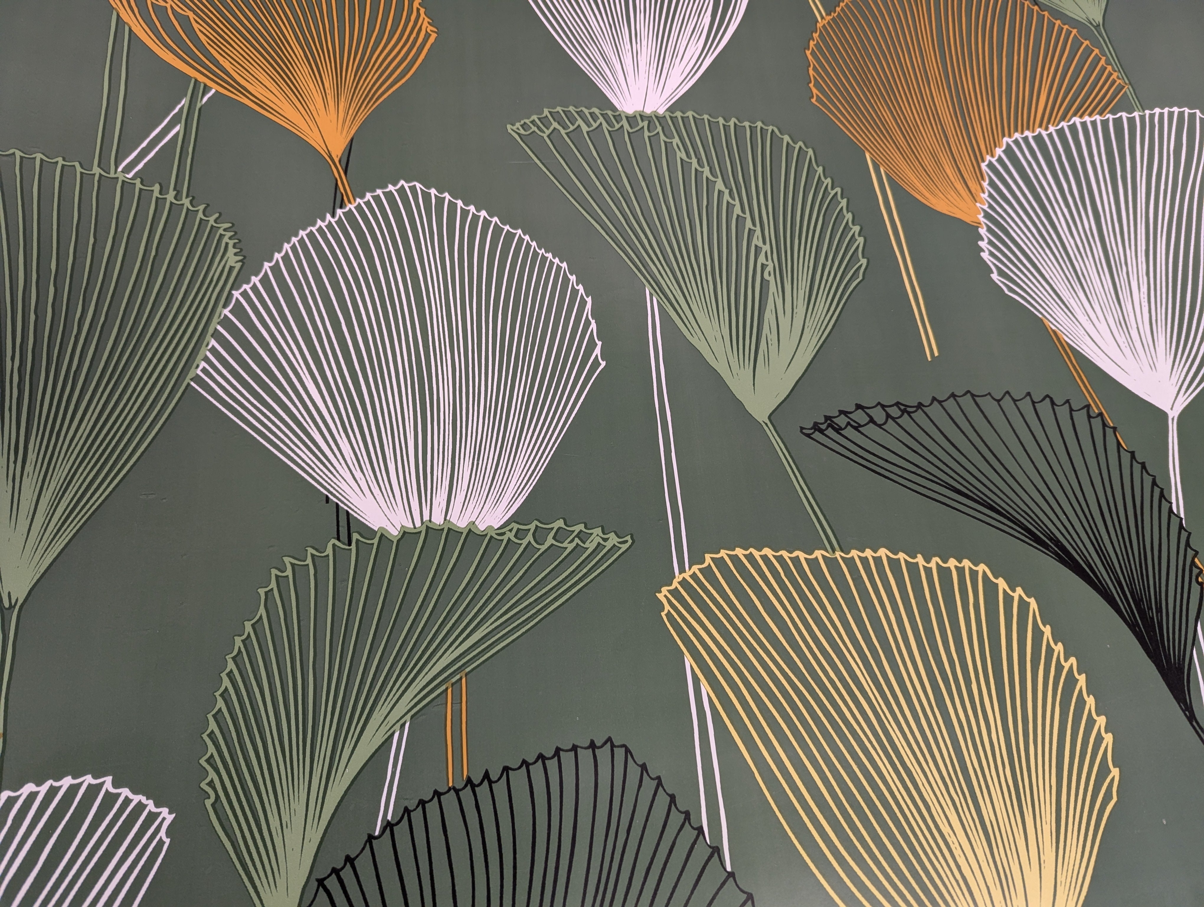 Table Protector Modern Gingko Leaves 140cm wide Heat Resistant