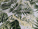 Jungle Leaves Green Vinyl Oilcloth Tablecloth