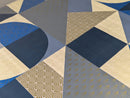 Geometric Art Deco Blue Gold Shapes PVC Vinyl Oilcloth Tablecloth