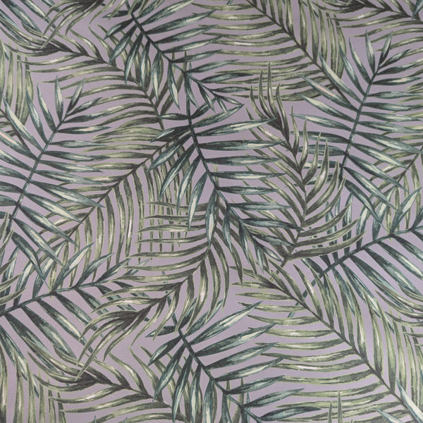 Palm Leaves Grey and Green Outdoor Waterproof Fabric UV Resistant 150cm wide